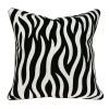 20" X 7" X 20" Transitional Black And White Zebra Pillow Cover With Poly Insert