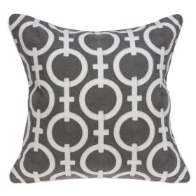 20" X 7" X 20" Transitional Gray And White Accent Pillow Cover With Poly Insert