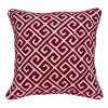 20" X 7" X 20" Transitional Red And White Cotton Pillow Cover With Poly Insert