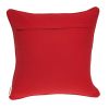 20" X 7" X 20" Transitional Red And White Cotton Pillow Cover With Poly Insert