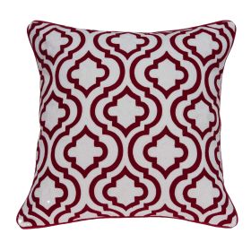 20" X 7" X 20" Transitional Red And White Accent Pillow Cover With Poly Insert