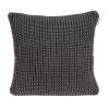 20" X 7" X 20" Transitional Charcoal Pillow Cover With Poly Insert