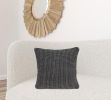 20" X 7" X 20" Transitional Charcoal Pillow Cover With Poly Insert