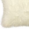 20" Creamy Genuine Tibetan Lamb Fur Pillow With Microsuede Backing