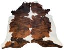 6 Ft Tri-Colored Brindled Cowhide Rug