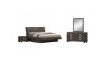 84" X 87"  X 40" 4Pc California King Modern Gray High Gloss Bedroom Set