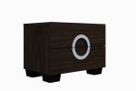 65" X 87"  X 40" 4Pc Queen Modern Wenge High Gloss Bedroom Set