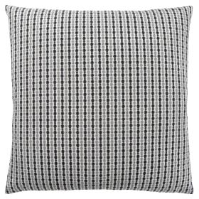 18" X 18" Black Gray and White Polyester Striped Zippered Pillow