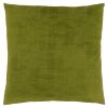 18" X 18" Lime Green Brushed Velvet Polyester Zippered Pillow