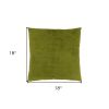 18" X 18" Lime Green Brushed Velvet Polyester Zippered Pillow