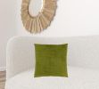 18" X 18" Lime Green Brushed Velvet Polyester Zippered Pillow