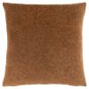 18" X 18" Brown Velvet Polyester Geometric Zippered Pillow