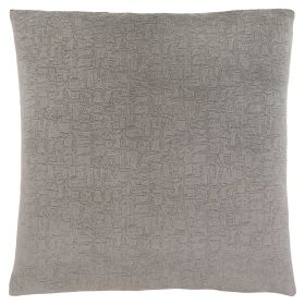 18" X 18" Gray Velvet Polyester Mosaic Zippered Pillow