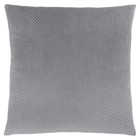 18" X 18" Silver Velvet Polyester Diamond Zippered Pillow