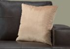 18" X 18" Beige Velvet Polyester Diamond Zippered Pillow