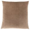 18" X 18" Beige Velvet Polyester Diamond Zippered Pillow