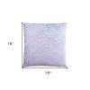 18" X 18" Purple Velvet Polyester Feather Zippered Pillow