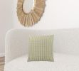 Set Of Two 18" X 18" Green and White Polyester Striped Zippered Pillow