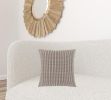 Set Of Two 18" X 18" Brown and White Polyester Striped Zippered Pillow