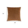 Set Of Two 18" X 18" Brown Velvet Polyester Floral Zippered Pillow