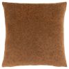 Set Of Two 18" X 18" Brown Velvet Polyester Floral Zippered Pillow