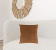 Set Of Two 18" X 18" Brown Velvet Polyester Floral Zippered Pillow