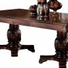 46" X 96" X 31" Cherry Wood Poly Resin Dining Table Wdouble Pedestal