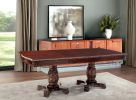 46" X 96" X 31" Cherry Wood Poly Resin Dining Table Wdouble Pedestal