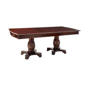 46" X 96" X 31" Cherry Wood Poly Resin Dining Table Wdouble Pedestal