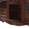 20" Brown Cabinet Enclosed Storage TV Stand with Bookcase