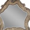 48" Vintage Oak Irregular Framed Mirror