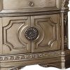 29" Champagne One Drawer Faux Marble and Solid Wood Nightstand With Storage