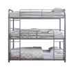 42" X 79" X 74" Silver Metal Triple Bunk Bed - Twin