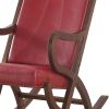 22" X 36" X 38" Burgundy Pu Walnut Wood Upholstered (Seat) Rocking Chair