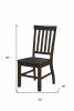 Set of Two Brown Wood Ladder Back Dining Side Chairs