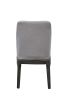 Set of Two Light Gray And Gray Upholstered Linen Dining Side Chairs