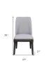 Set of Two Light Gray And Gray Upholstered Linen Dining Side Chairs