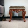 25" Walnut Faux Marble Square End Table