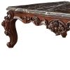 40" Dark Brown And Merlot Genuine Marble Rectangular Coffee Table