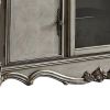 21" X 74" X 31" Antique Platinum Wood Poly Resin Glass Tv Console