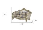 78" Gold Polyester Blend Floral Loveseat and Toss Pillows