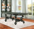 46" Green Solid Wood Trestle Base Dining Table