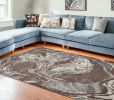 7' X 10'  Polypropylene Mocha Area Rug