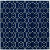 8'X11' Navy Blue Hand Hooked Uv Treated Trellis Indoor Outdoor Area Rug