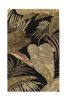 8'X11' Midnight Black Hand Tufted Tropical Leaves Indoor Area Rug