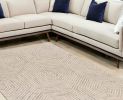 9' x 12' Sand Beige Wool Geometric Hand Tufted Area Rug