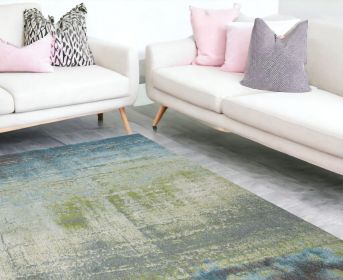 9' X 13'  Polypropylene Blue Or  Green Area Rug