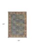 5' x 7' Blue and Beige Floral Hand Woven Distressed Area Rug