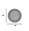 8' Grey Denim Machine Woven Uv Treated Bordered Indoor Outdoor Round Area Rug