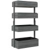 4 Tier Vertical Wooden Planter Box Raised Bed Grey